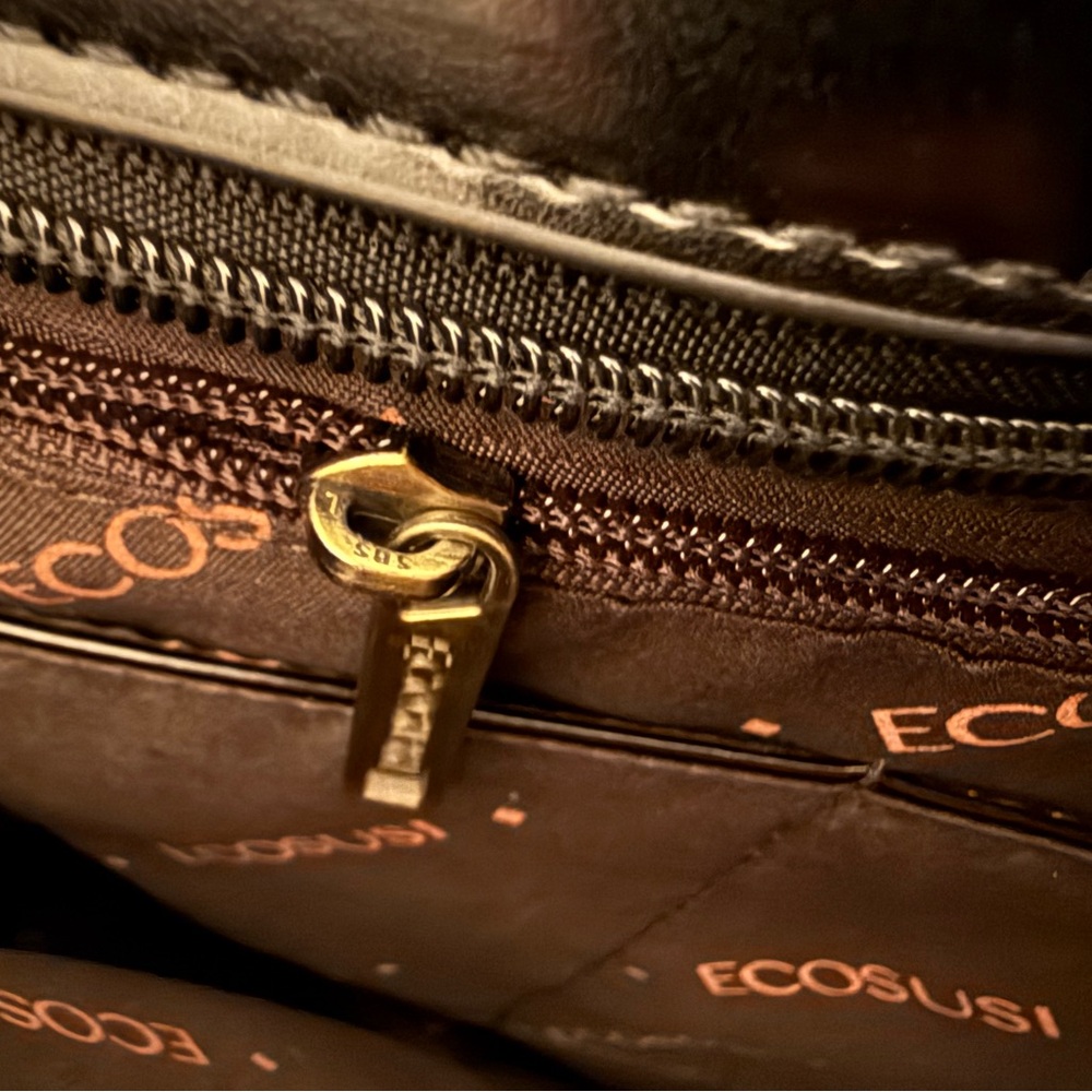 Crystal Bell Black and Brown Laptop Satchel Bag - Picture 13 of 15